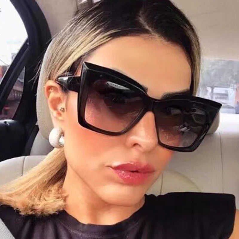 Square Oversized Cat Eye Sunglasses 2023 Fashion Women Shades Trending Men Gradient Sun Glasses Shades UV400 Glasses Goggles
