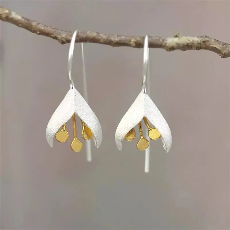 Simple Silver Color Dandelion Dangle Earrings For Women Engagement Wedding Jewelry Statement Drop Earring Pendientes Bijoux Gift