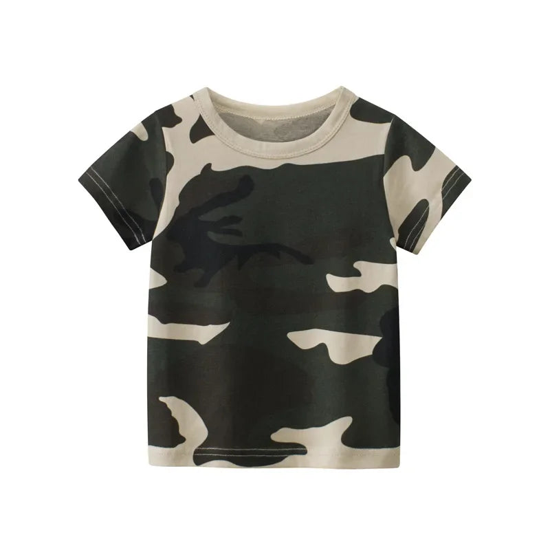 Kids Clothes Set For Baby Boys Camouflage Tops Pants 2PCS Short Sleeve Cotton Costume Tracksuit Outfits Set 2024 Summer