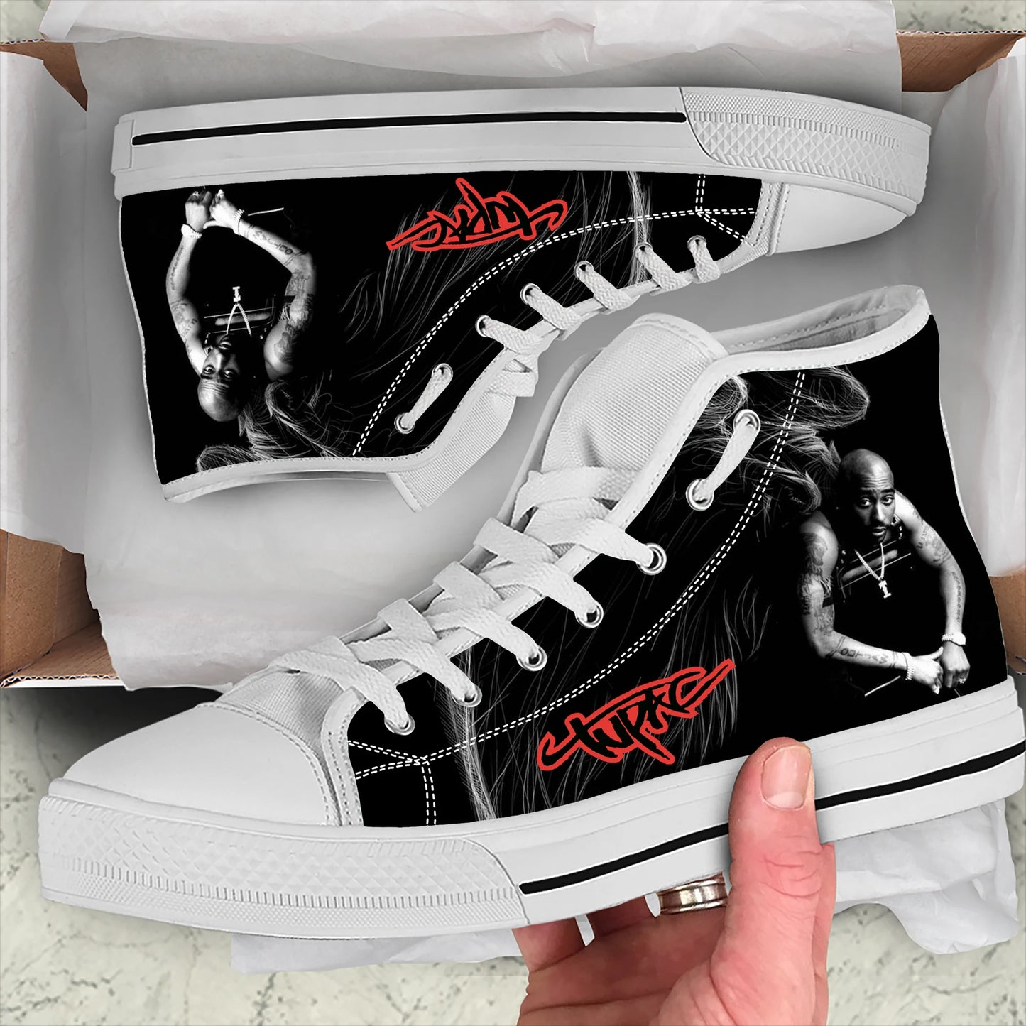 Hot Summer Rap 2pac Tupac All Eyez on Me Arrive Fashion Lightweight High Top Classic Canvas Shoes Men Women Sneakers Board Shoe