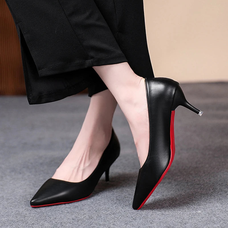 Classic Black Stiletto Heels Pumps Women 2024 Spring Patent Leather Office Shoes Woman Plus Size 43 Pointed Toe High Heels Shoes