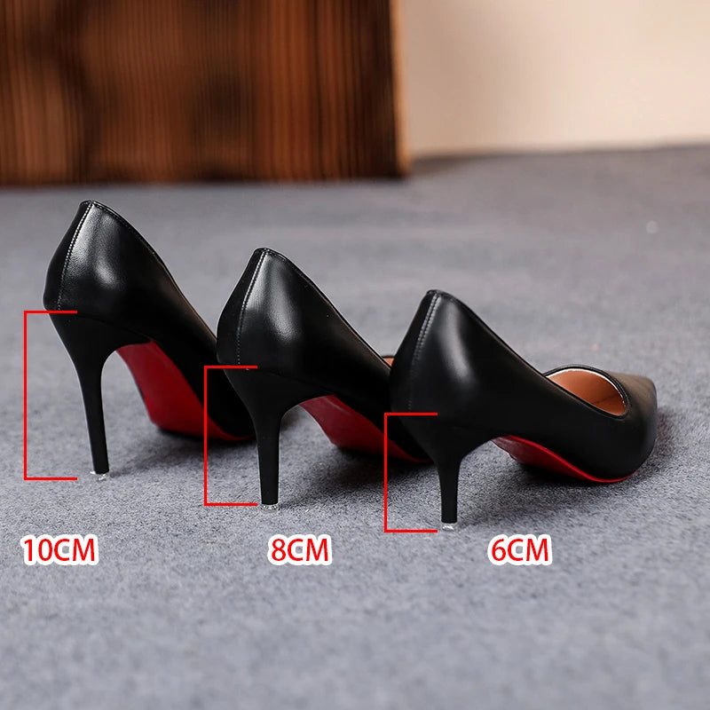 Classic Black Stiletto Heels Pumps Women 2024 Spring Patent Leather Office Shoes Woman Plus Size 43 Pointed Toe High Heels Shoes