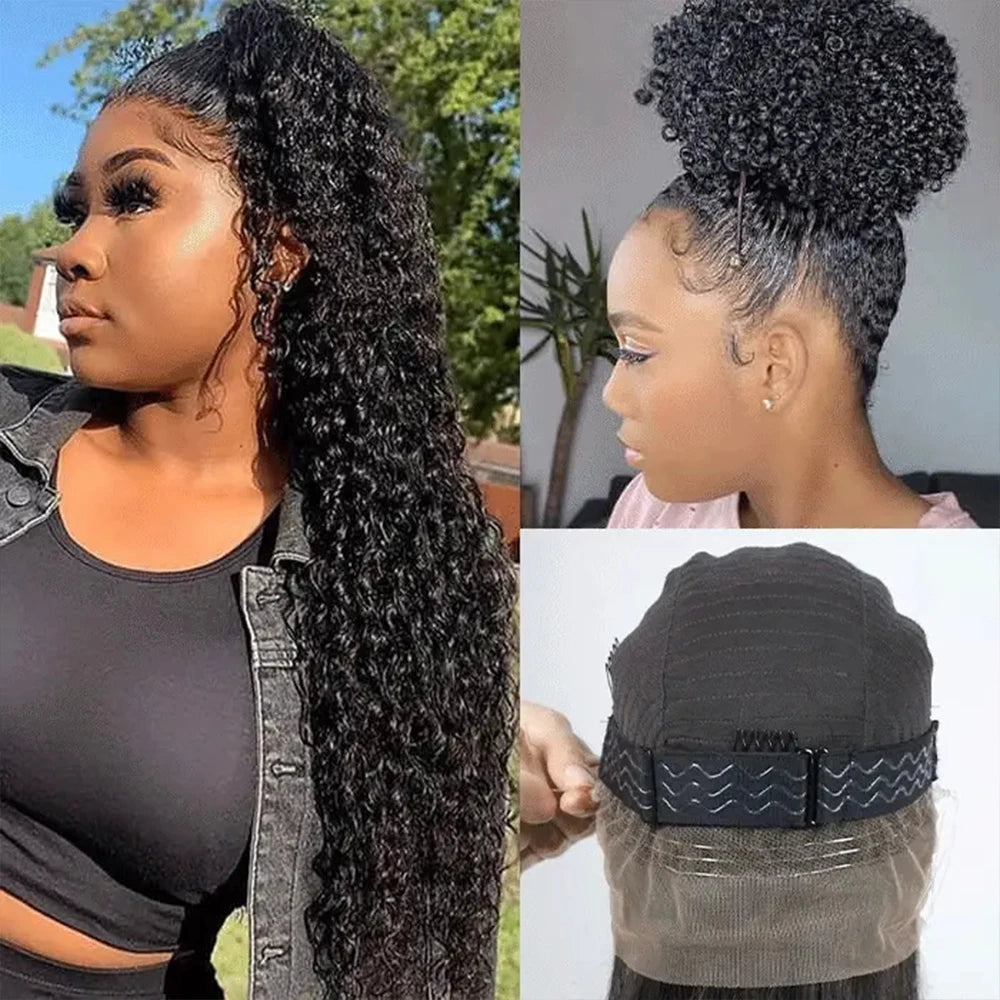 250 Density 360 Full Lace Wig Human Hair Pre Plucked Deep Curly Lace Front Human Hair Wig Curly HD Transparent Lace frontal Wig