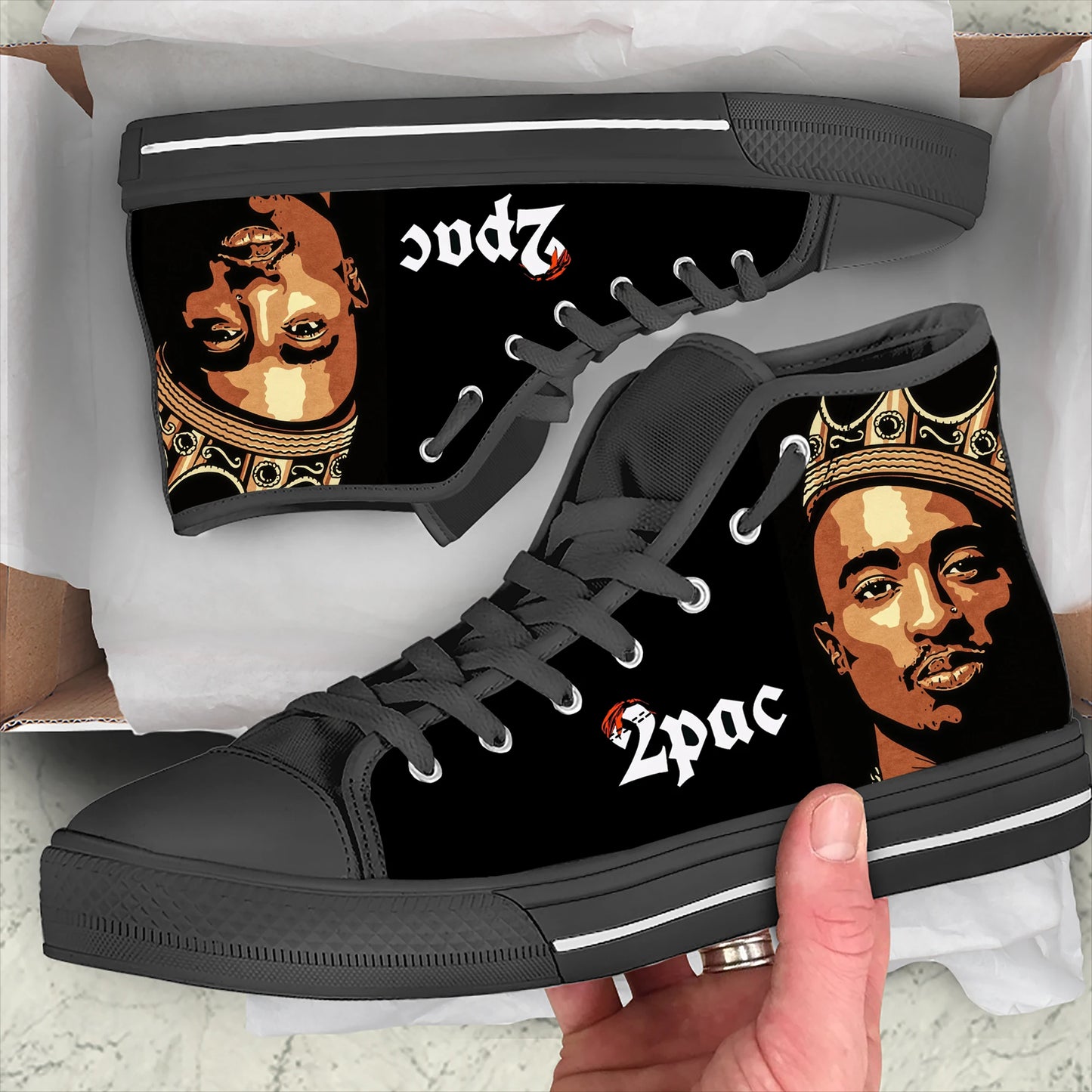 Hot Summer Rap 2pac Tupac All Eyez on Me Arrive Fashion Lightweight High Top Classic Canvas Shoes Men Women Sneakers Board Shoe