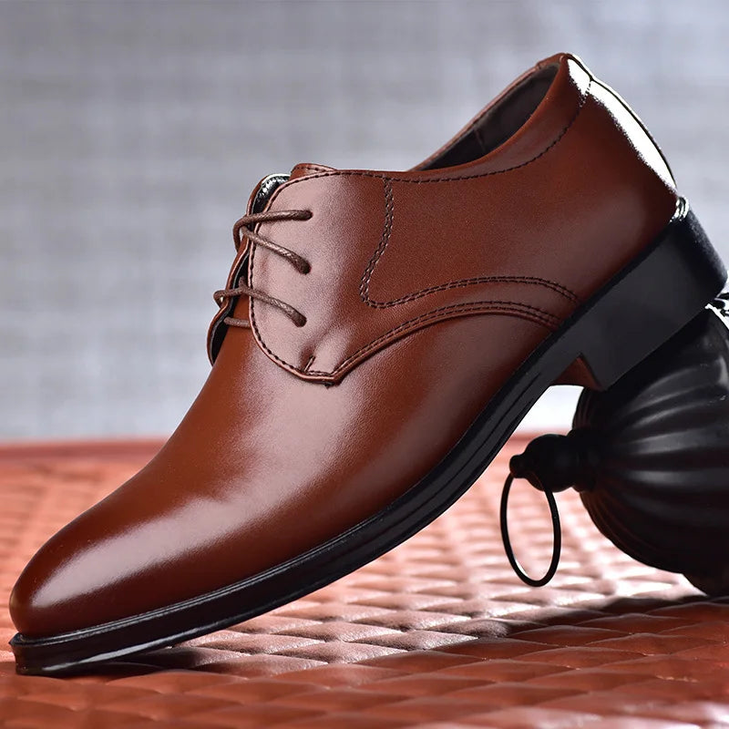 Large Size 38-48 Men Leather Shoes Business Dress Shoes All-Match Casual Shock-Absorbing Footwear Wear-Resistant Shoes