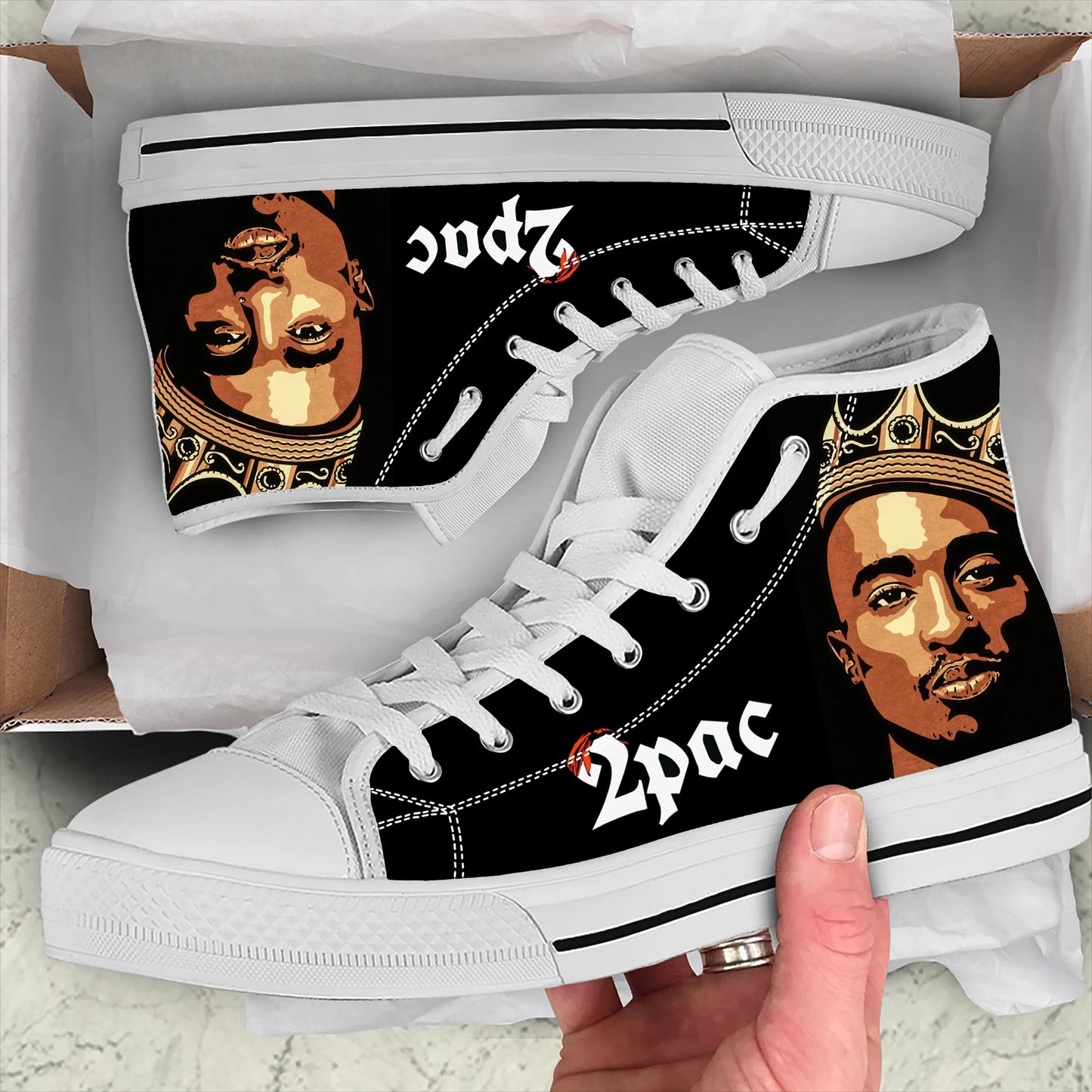 Hot Summer Rap 2pac Tupac All Eyez on Me Arrive Fashion Lightweight High Top Classic Canvas Shoes Men Women Sneakers Board Shoe