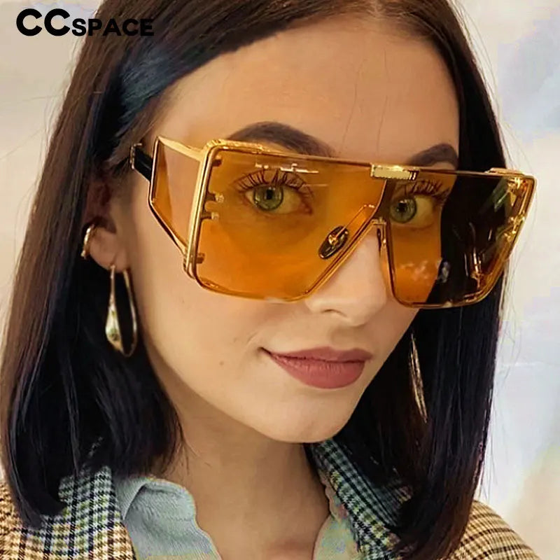 46588 Oversized One Lens Goggle Sunglasses Retro Men Women Fashion Shades UV400 Vintage Glasses