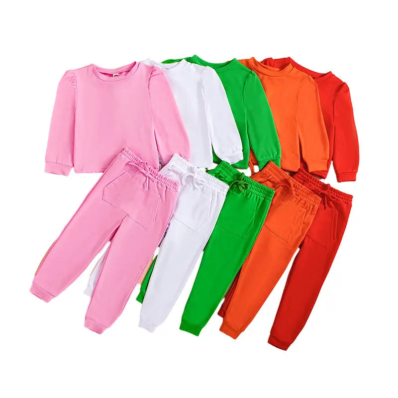 Autumn Winter Toddler Kids Clothes Girls Outfit Long Sleeveless Crop Tops Hoodies+Pants Children Tracksuits Girl Clothing Sets