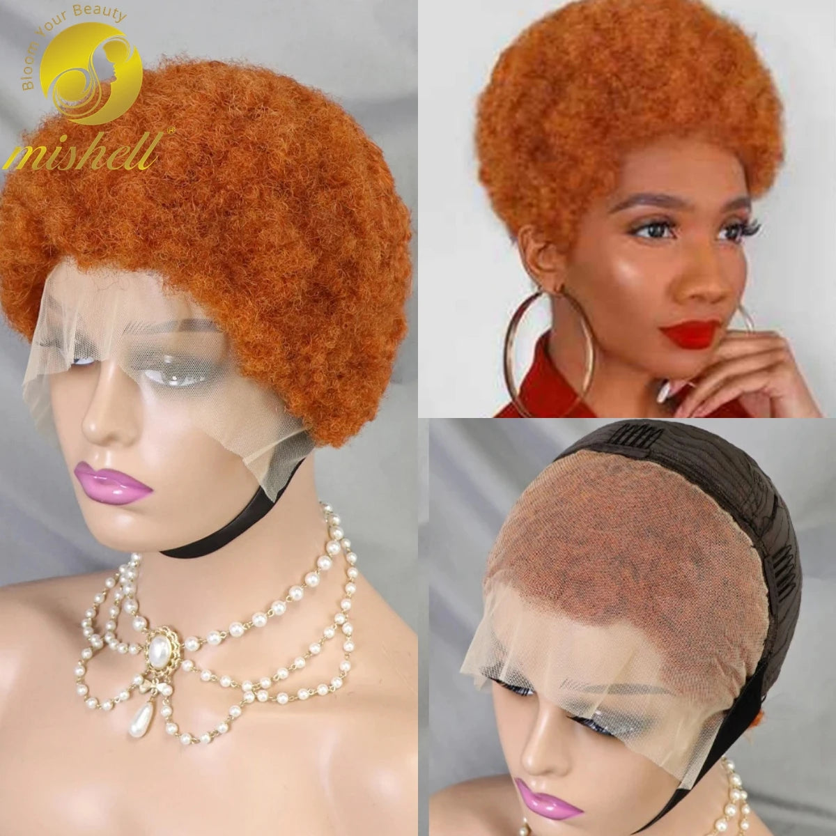 Afro Kinky Curly Human Hair Wigs 13x4 Lace Frontal Short Bob Wig 100% Human Hair Natural Curly Cheap Lace Wigs for Black Women