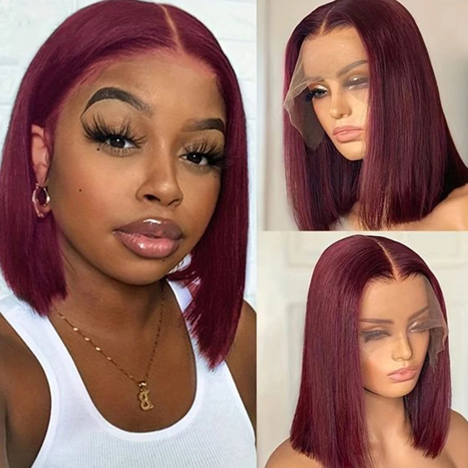 Ginger Orange Short Bob Lace Front Wigs 100% Human Hair Wigs Bob Lace Wigs For Women Blonde Orange Straight Brazilian Hair Closu