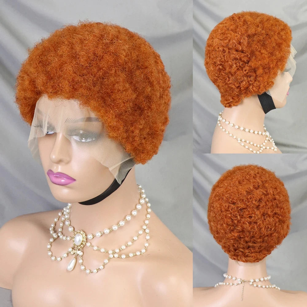 Afro Kinky Curly Human Hair Wigs 13x4 Lace Frontal Short Bob Wig 100% Human Hair Natural Curly Cheap Lace Wigs for Black Women