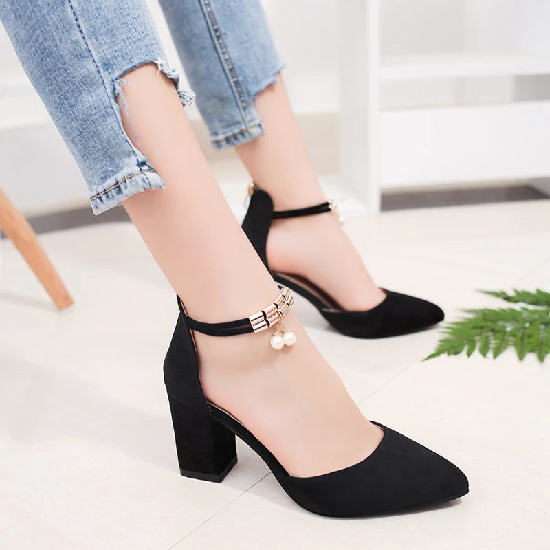 New style sandals, high heels, suede pointed sandals, sexy high heels, women's summer shoes, comfortable women's sandals