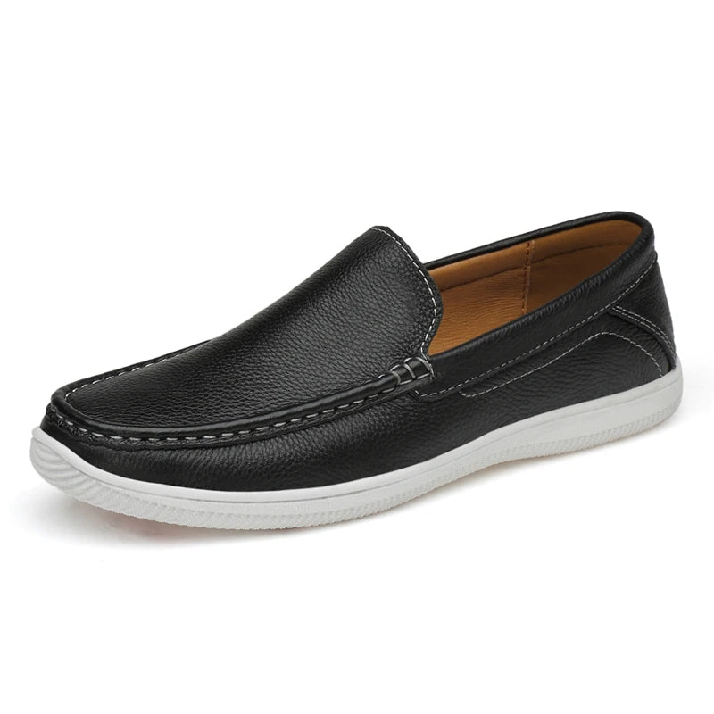 Fashion Casual Mens Shoes Genuine Leather Free Shipping Italian Luxury Designer Summer Slip On Shoes Men Loafers Driving