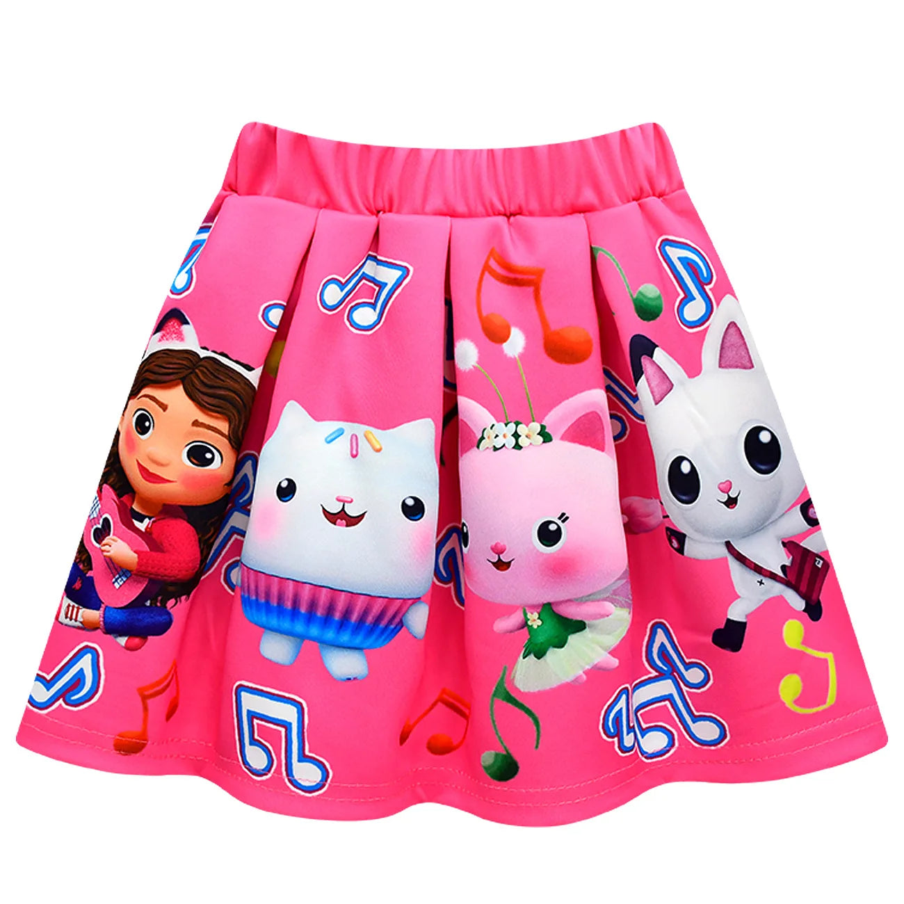 GabyDoll Cat house Girls Clothes Sets Summer Cats-tastic Tops+Bow Cartoon Print Skirt+Bag+Headband 4pcs Children's Clothing Suit