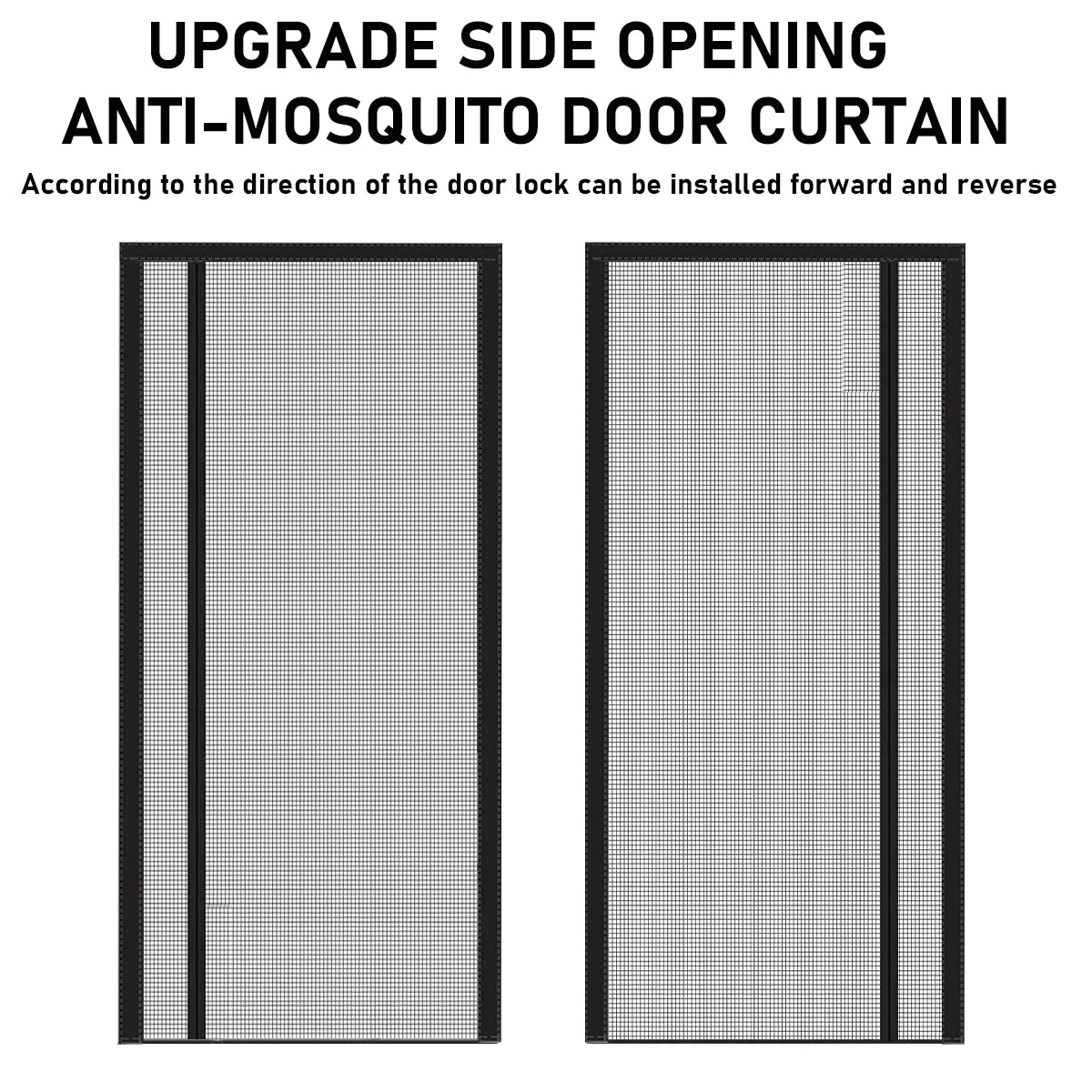 Magnetic Screen Door, Reversible Left Right Side Opening, Upgraded Polyester Prevent Small Pets from Scratching The Mesh（Black）