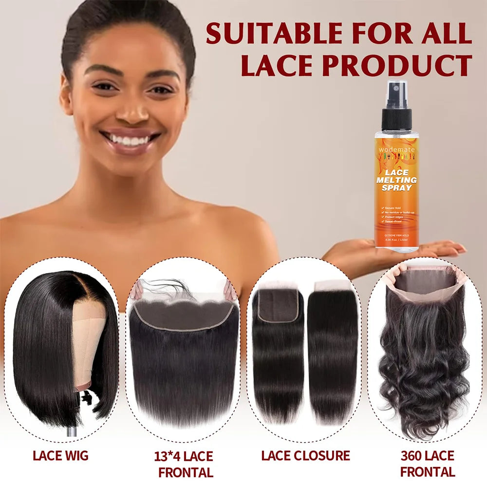 Melting Spray for Lace Wig Long Lasting Invisible Lace Melting Spray Quick Drying Melt Band Wigs Accessories 120ml
