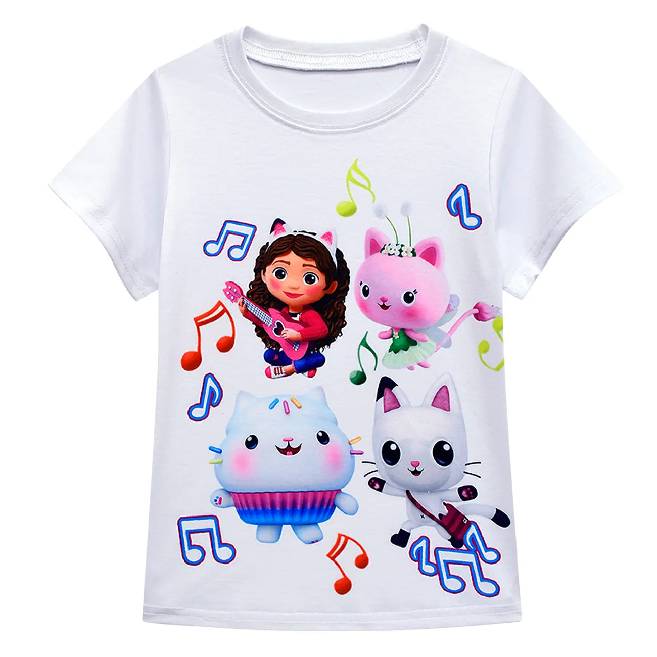 GabyDoll Cat house Girls Clothes Sets Summer Cats-tastic Tops+Bow Cartoon Print Skirt+Bag+Headband 4pcs Children's Clothing Suit
