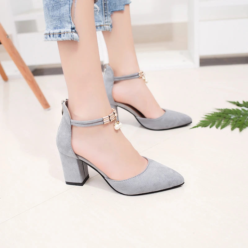 New style sandals, high heels, suede pointed sandals, sexy high heels, women's summer shoes, comfortable women's sandals