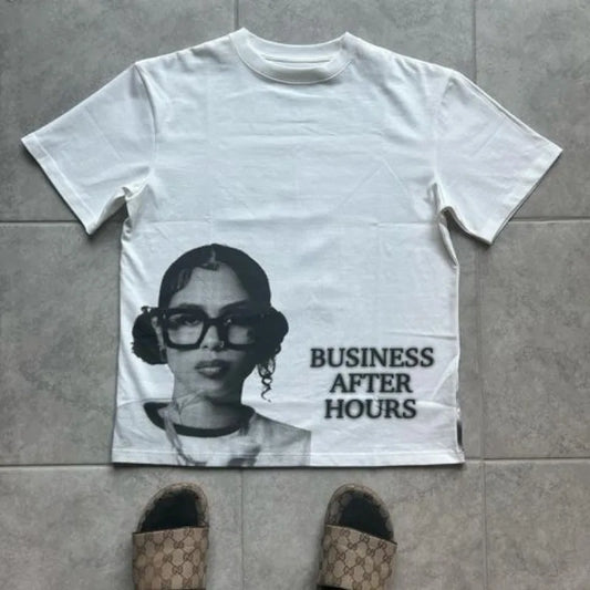 Feminist Shirt High Street Head Printed Graphic T-shirt for Women Retro Lettering Tie-dyed Cotton Y2k Short Sleeves 2024 Sunmmer