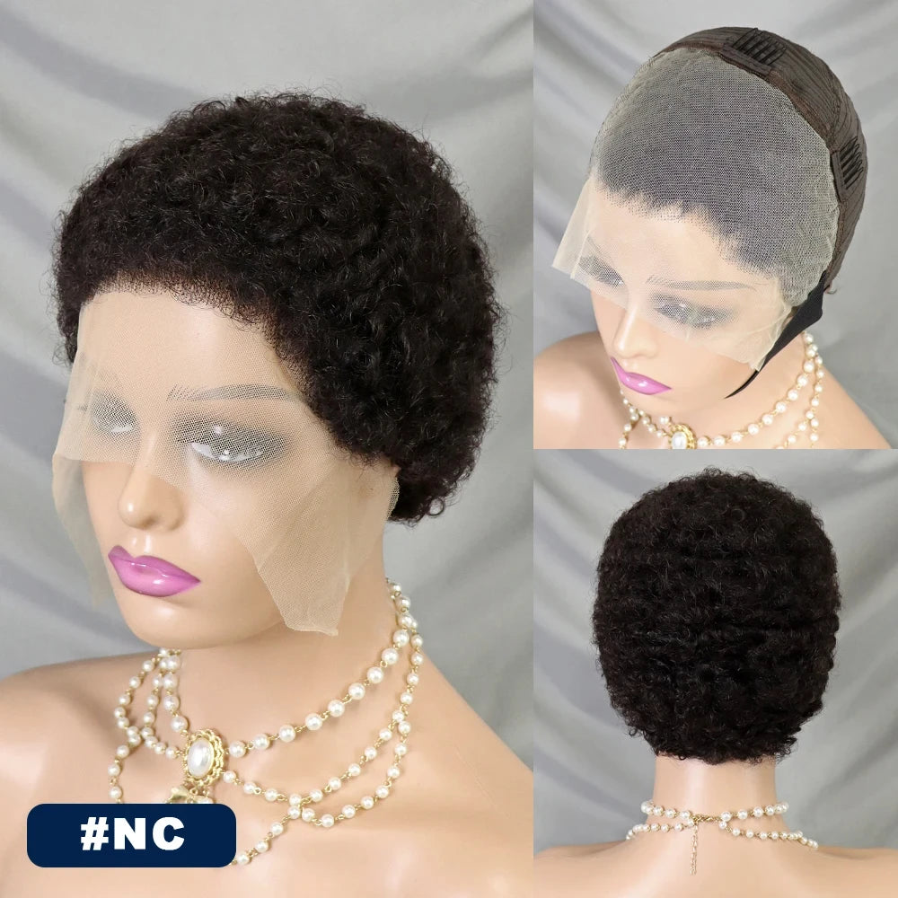 Afro Kinky Curly Human Hair Wigs 13x4 Lace Frontal Short Bob Wig 100% Human Hair Natural Curly Cheap Lace Wigs for Black Women