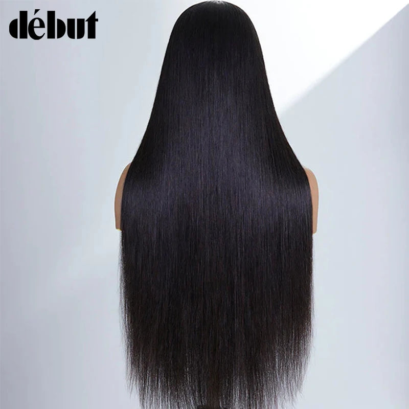 Debut Straight Human Hair Wigs With Bangs NATURAL Brazilian 100% Remy Human Hair Wigs Hair 28'' Cheap Full Wigs Free Ship