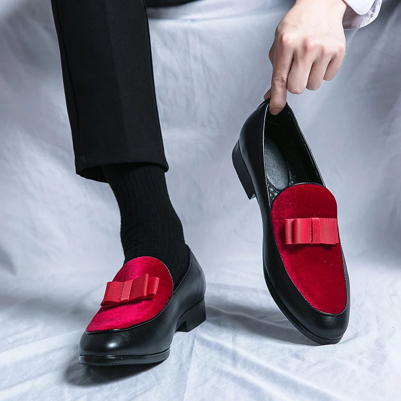 Men Leather Shoes Slip-On Men Shoes Casual Loafers Party Social Dress Shoes Footwear Formal Luxury Fashion Groom Wedding Shoes