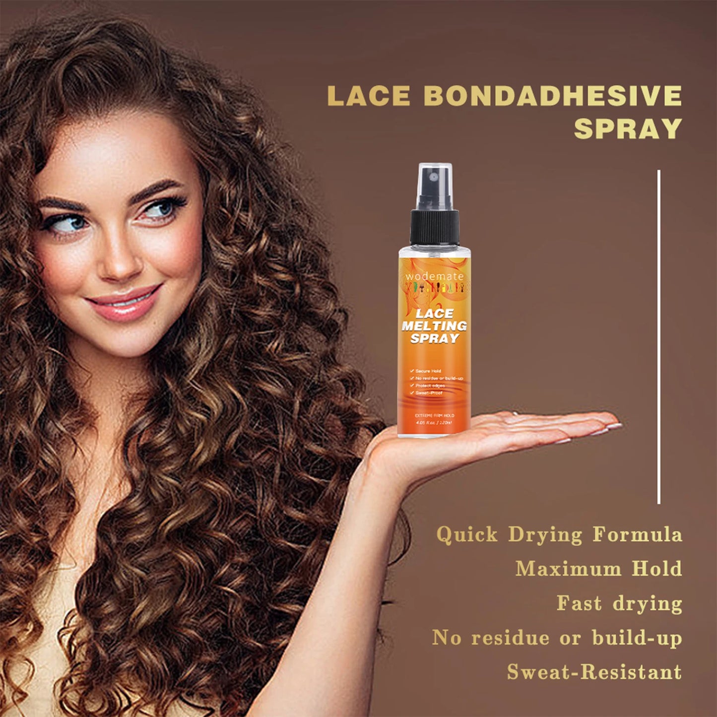 Melting Spray for Lace Wig Long Lasting Invisible Lace Melting Spray Quick Drying Melt Band Wigs Accessories 120ml