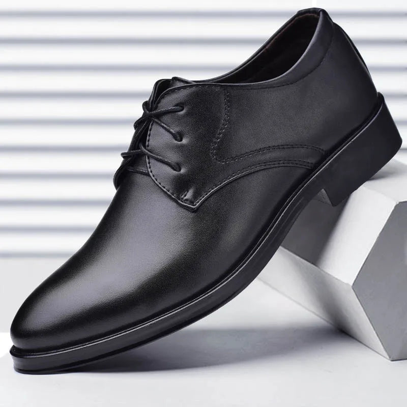 Large Size 38-48 Men Leather Shoes Business Dress Shoes All-Match Casual Shock-Absorbing Footwear Wear-Resistant Shoes