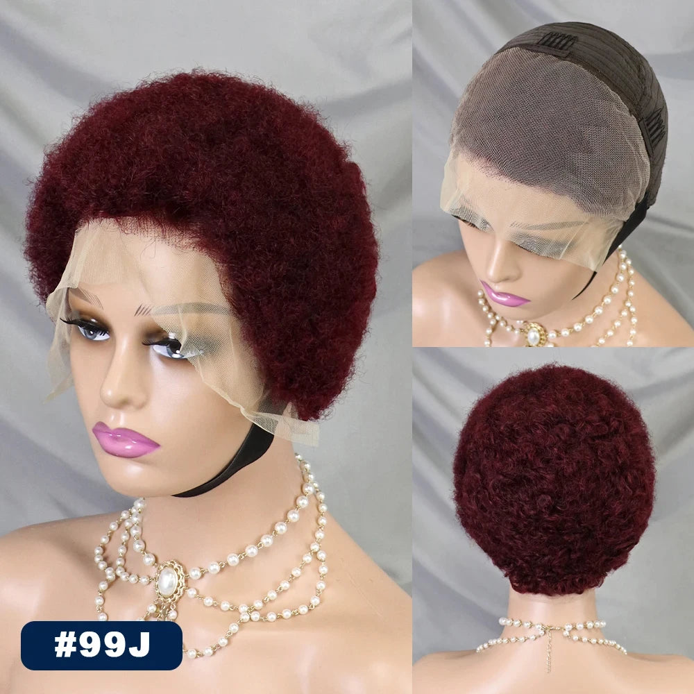 Afro Kinky Curly Human Hair Wigs 13x4 Lace Frontal Short Bob Wig 100% Human Hair Natural Curly Cheap Lace Wigs for Black Women