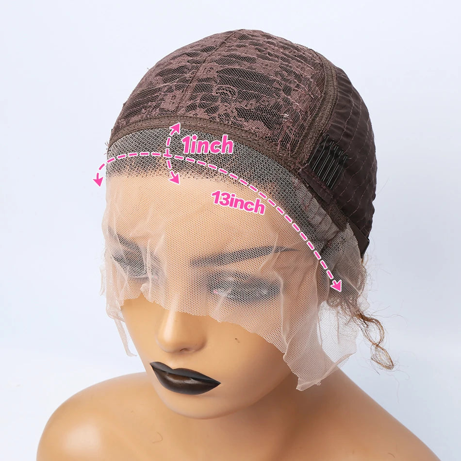 Short Bob Wigs Pixie Cut Wig Human Hair Deep Wave Frontal Wig Wet and Wavy Curly Lace Front Wig Transparen Hd Lace Wigs